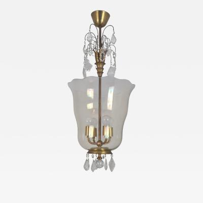Paavo Tynell Sizeable Paavo Tynell Gunnel Nyman Chandelier Brass Art Glass Taito 1930s