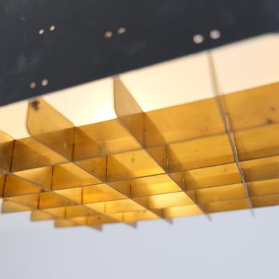 Paavo Tynell Small Paavo Tynell Starry Sky Ceiling Lamp 9068 in Black Brass Taito 1950s