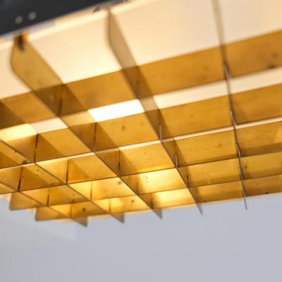 Paavo Tynell Small Paavo Tynell Starry Sky Ceiling Lamp 9068 in Black Brass Taito 1950s