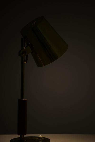 Paavo Tynell Table Lamp in Brass and Teak by Paavo Tynell 1950s