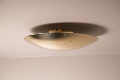 Paavo Tynell Two Enlighten Rey Perforated Brass Dome Ceiling Lamp