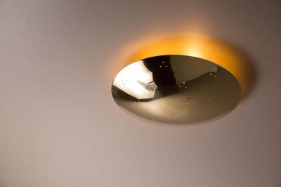 Paavo Tynell Two Enlighten Rey Perforated Brass Dome Ceiling Lamp
