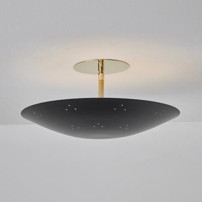 Paavo Tynell Two Enlighten Rey Perforated Metal Dome Ceiling Lamp in Black