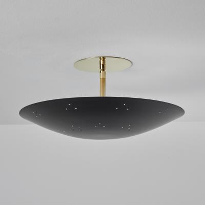 Paavo Tynell Two Enlighten Rey Perforated Metal Dome Ceiling Lamp in Black