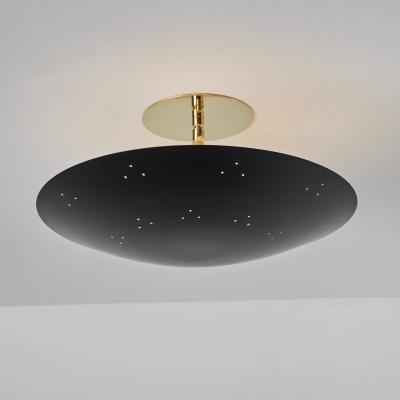 Paavo Tynell Two Enlighten Rey Perforated Metal Dome Ceiling Lamp in Black