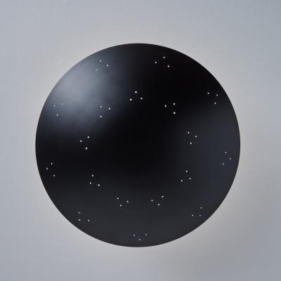 Paavo Tynell Two Enlighten Rey Perforated Metal Dome Ceiling Lamp in Black