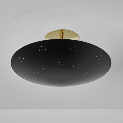 Paavo Tynell Two Enlighten Rey Perforated Metal Dome Ceiling Lamp in Black