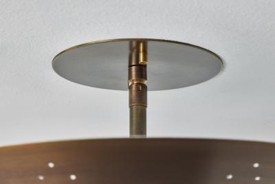 Paavo Tynell Two Enlighten Rey Perforated Patinated Brass Dome Ceiling Lamp