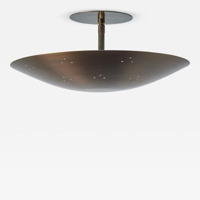 Paavo Tynell Two Enlighten Rey Perforated Patinated Brass Dome Ceiling Lamp