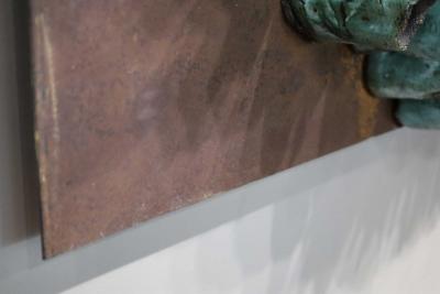 Pablo Pablo Monumental Ceramic Wall Sculpture on Iron Plate Signed Pablo