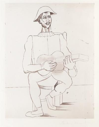 Pablo Picasso Arlequin Moustachu a la Guitare