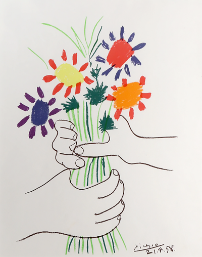 Pablo Picasso Bouquet of Peace Flowers