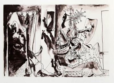 Pablo Picasso Chevalier en Armure Page et Femme Nue