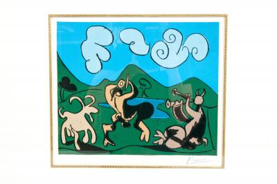 Pablo Picasso Dancing Animals Linocut