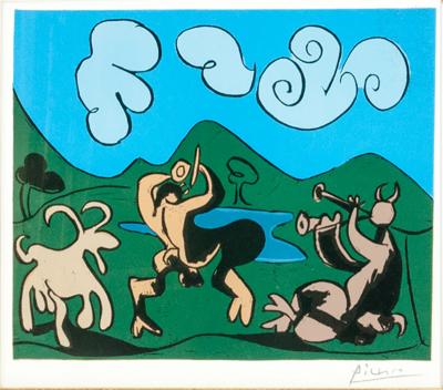 Pablo Picasso Dancing Animals Linocut