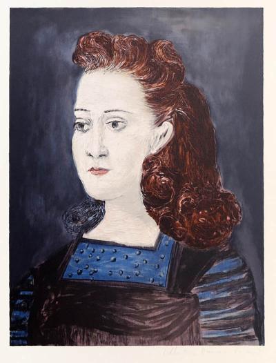 Pablo Picasso Femme a la Collerette Bleue