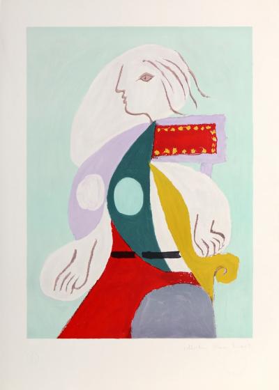 Pablo Picasso Femme a la Robe Multicolore