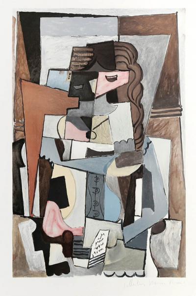 Pablo Picasso Femme au corset tesant un livre