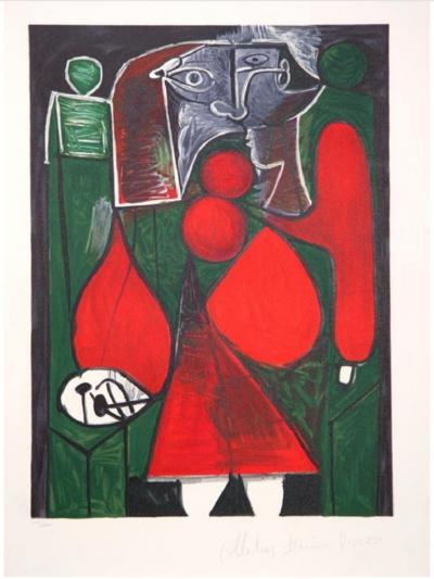 Pablo Picasso Femme en Rouge sur Fauteuil