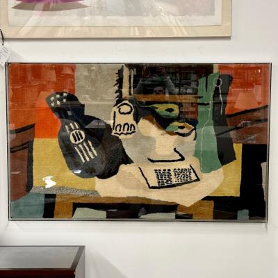 Pablo Picasso Framed Carpet Picassos Guitar Glass and Fruit Dish Rug Decorative Art