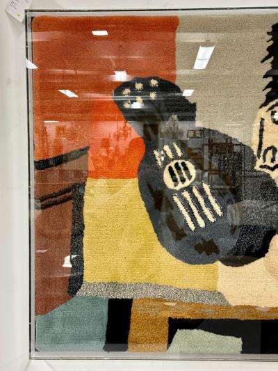Pablo Picasso Framed Carpet Picassos Guitar Glass and Fruit Dish Rug Decorative Art