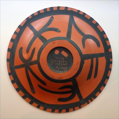 Pablo Picasso Hibou rouge sur fond noir A R 399 