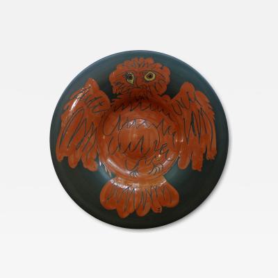 Pablo Picasso Hibou rouge sur fond noir A R 399 