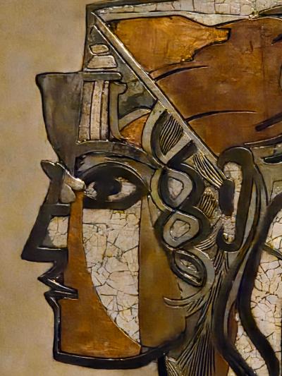 Pablo Picasso Large 1970s Italian Eggshell Lacquer Relief Panel After Picasso Sylvette 1954 