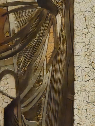Pablo Picasso Large 1970s Italian Eggshell Lacquer Relief Panel After Picasso Sylvette 1954 