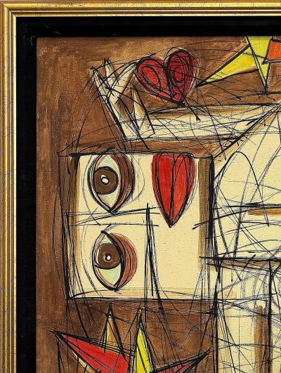 Pablo Picasso Large Framed Vintage Picasso Style Abstract Painting