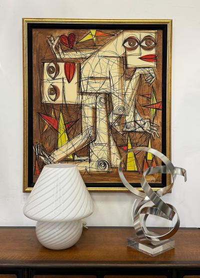 Pablo Picasso Large Framed Vintage Picasso Style Abstract Painting