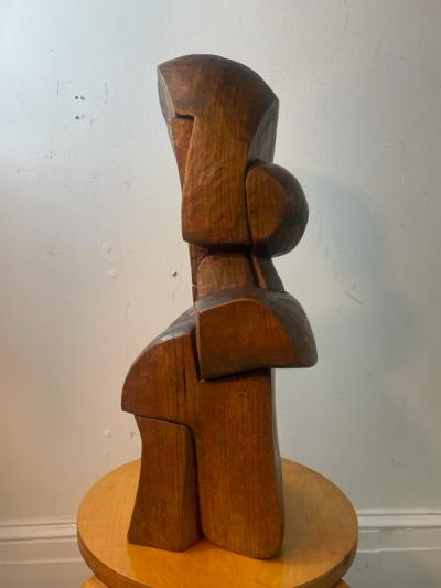 Pablo Picasso MID CENTURY CARVED WOOD CUBIST FIGURE SCULPTURE
