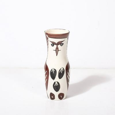 Pablo Picasso Modernist Chouetton Vase by Pablo Picasso in White Earthenware Hand Painted