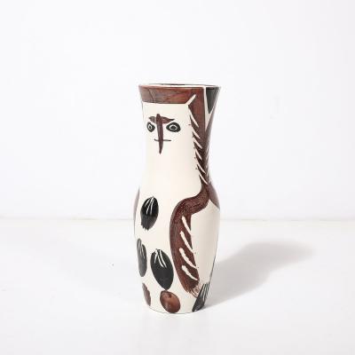 Pablo Picasso Modernist Chouetton Vase by Pablo Picasso in White Earthenware Hand Painted
