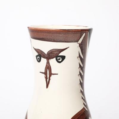 Pablo Picasso Modernist Chouetton Vase by Pablo Picasso in White Earthenware Hand Painted