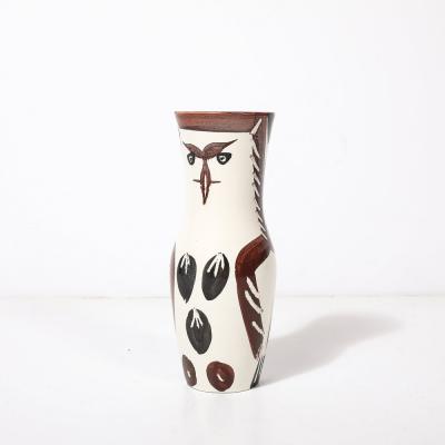 Pablo Picasso Modernist Chouetton Vase by Pablo Picasso in White Earthenware Hand Painted