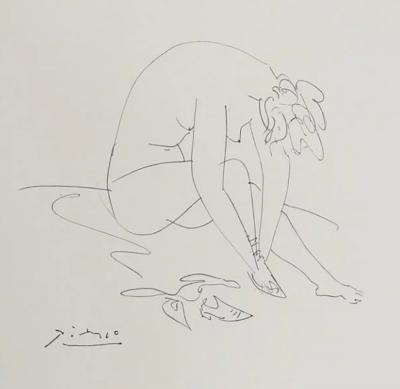 Pablo Picasso Nude Tying Shoe