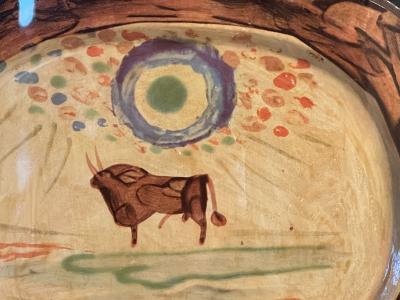 Pablo Picasso PICASSO BULL LITHOGRAPHED PAPER PLATE IN ORIGINAL FRAME