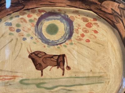 Pablo Picasso PICASSO BULL LITHOGRAPHED PAPER PLATE IN ORIGINAL FRAME