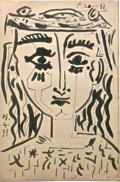 Pablo Picasso Pablo Picasso Ink Portrait 1930s