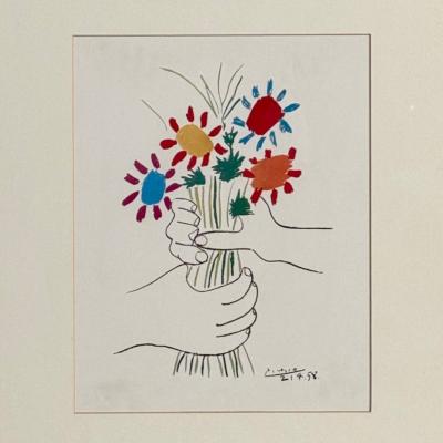 Pablo Picasso Pablo Picasso Modern Framed Lithograph Paper Gilt Frame 1958