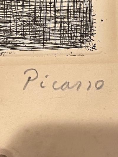 Pablo Picasso RARE EARLY LE REPAS FRUGAL PENCIL SIGNED PICASSO ETCHING DRYPOINT
