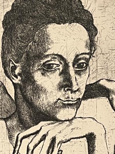 Pablo Picasso RARE EARLY LE REPAS FRUGAL PENCIL SIGNED PICASSO ETCHING DRYPOINT