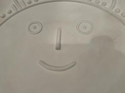 Pablo Picasso RARE SMILING SUN MATTE WHITE CERAMIC PLATE BY PABLO PICASSO