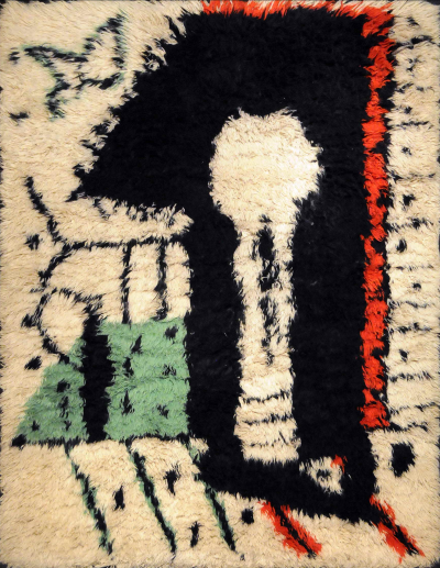 Pablo Picasso Rare Rug Designed by Pablo Picasso La Serrure circa 1955