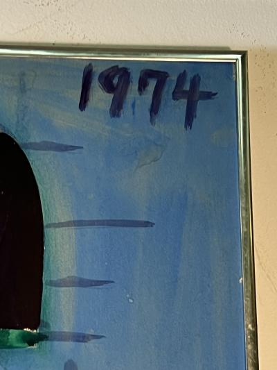 Pablo Picasso WOMAN WITH HAT AND APPLE NEAR CASTLE PAINTING IN THE VEIN OF PICASSO