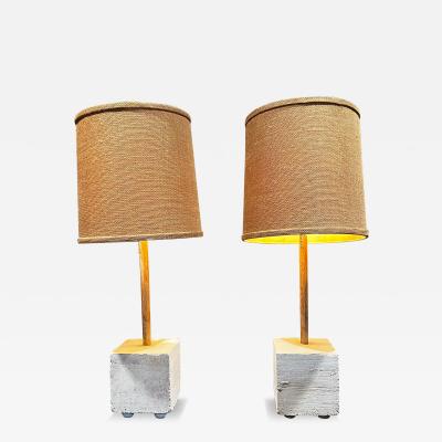 Pablo Romo Modern Cube Table Lamps Rammed Earth Bamboo Pablo Romo design