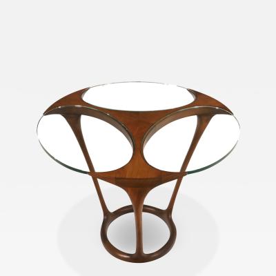 Paco Camus Exquisite Walnut Glass Yaris Table Designed by Paco Camus