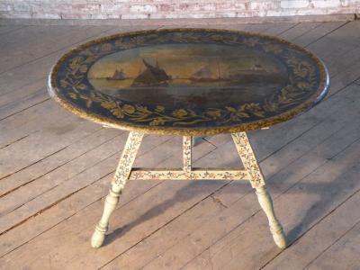 Painted 18th century Dutch Oval Hindeloopen Table