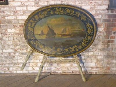 Painted 18th century Dutch Oval Hindeloopen Table